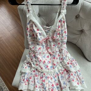 For Love And Lemons White Floral Lace Chemise